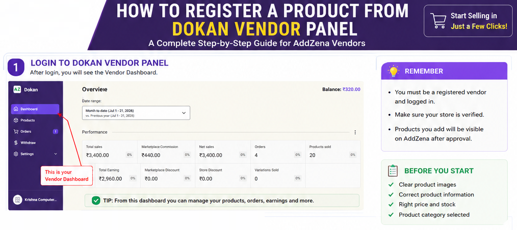 Vendor Dashboard Overview
