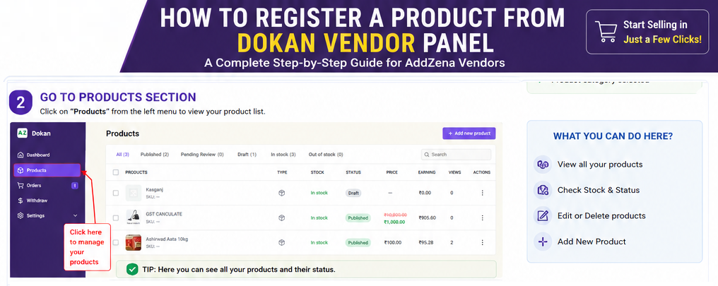 Products List Screen